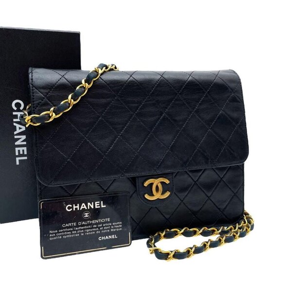 Authentic CHANEL 24K Classic Vintage Single Flap Bag Timeless Chain Purse Black - Picture 3 of 13